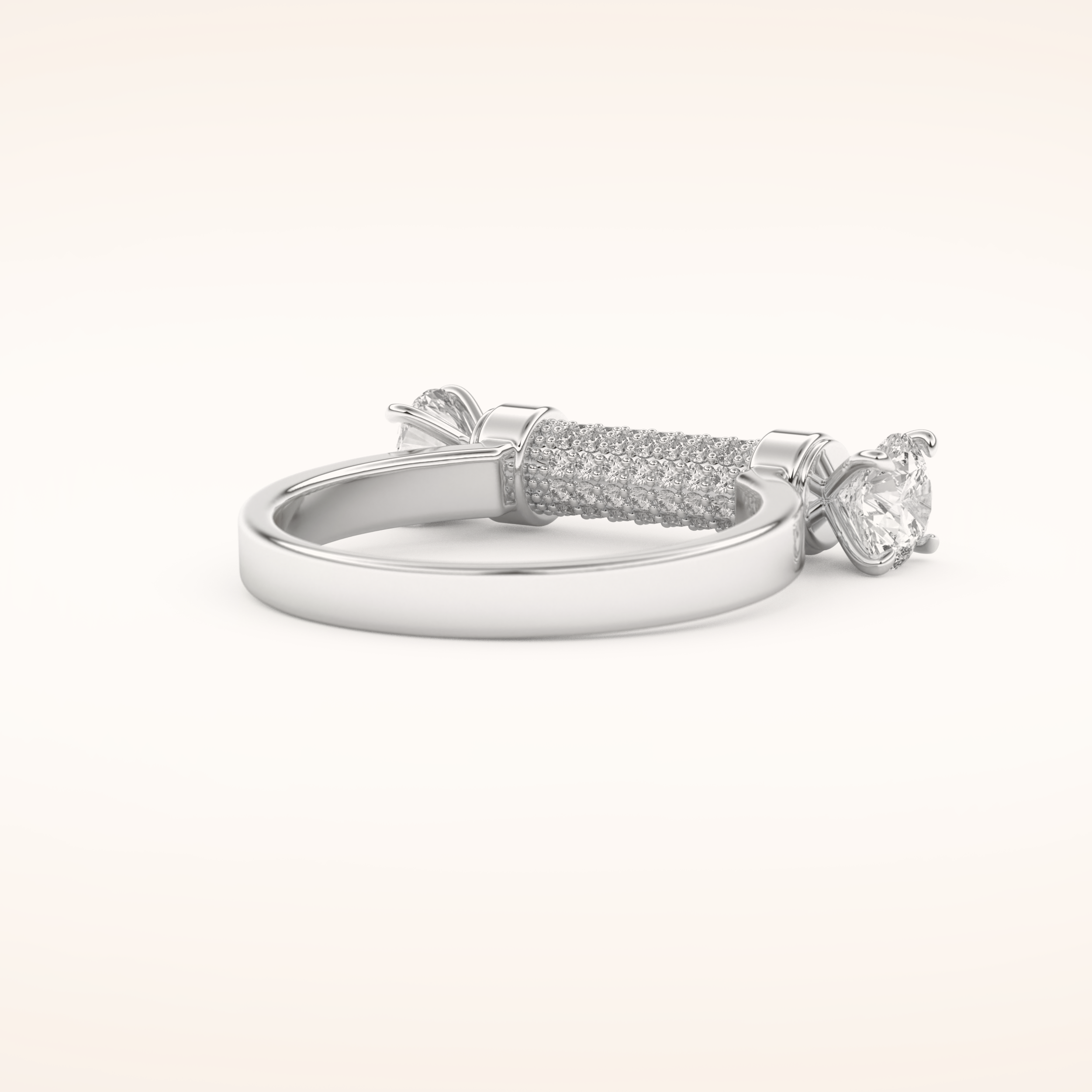 1.07 TCW Round Shaped Moissanite Lightning Bolt Of Zeus Wedding Band
