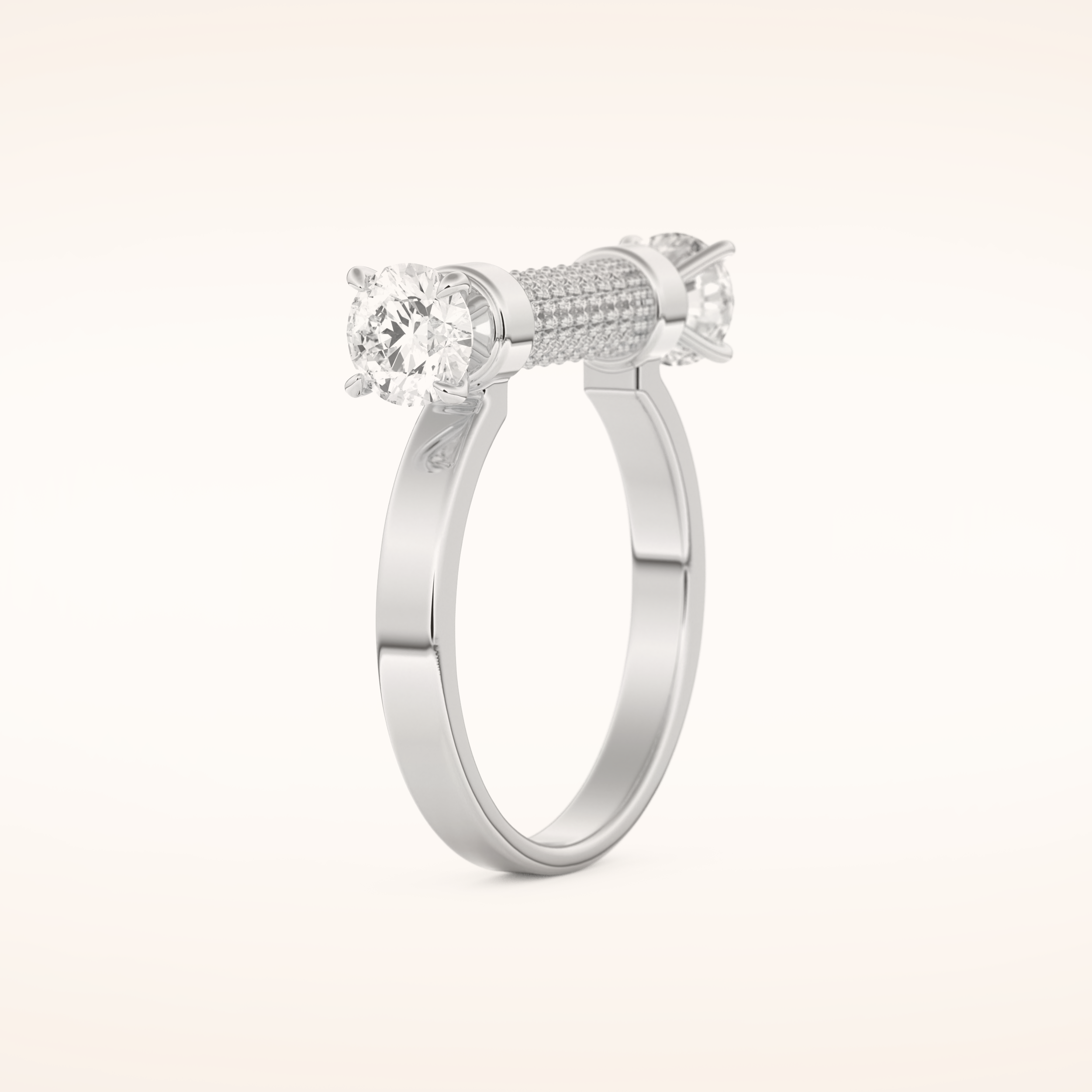 1.07 TCW Round Shaped Moissanite Lightning Bolt Of Zeus Wedding Band