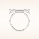 1.07 TCW Round Shaped Moissanite Lightning Bolt Of Zeus Wedding Band