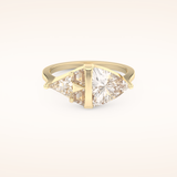 2.18 TCW Trillion, Triangle & Baguette Shaped Moissanite Pyramid Wedding Band