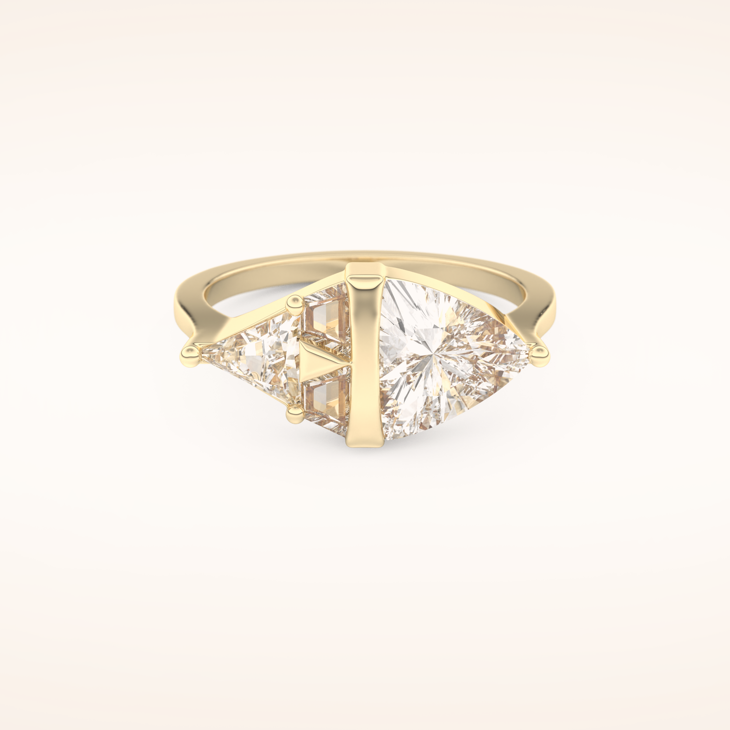 2.18 TCW Trillion, Triangle & Baguette Shaped Moissanite Pyramid Wedding Band
