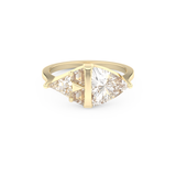 Wedding Band with 2.18 CT Trillion Curved ,Triangle Baguette Cut Moissanite – Yellow, White, or Rose Gold