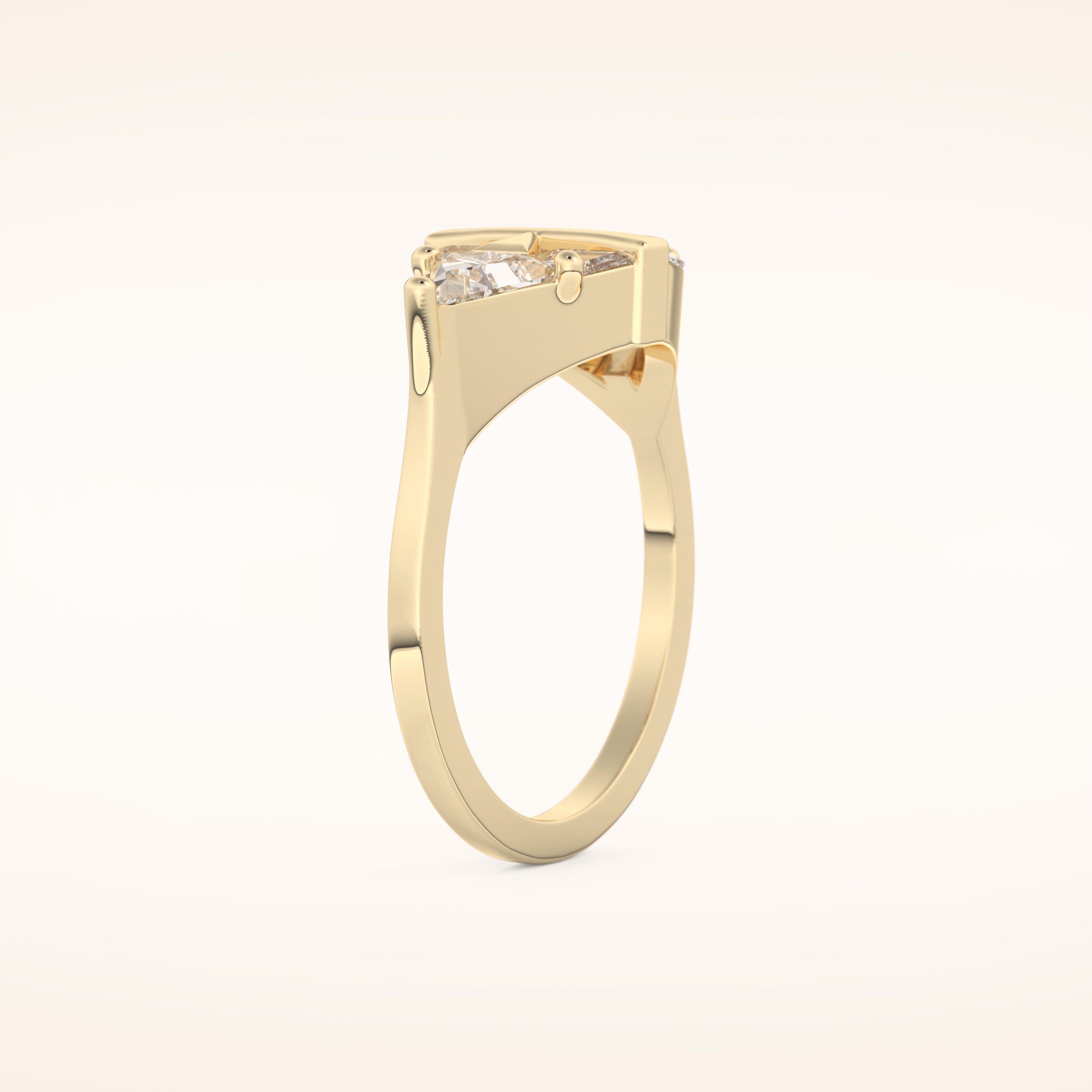 2.18 TCW Trillion, Triangle & Baguette Shaped Moissanite Pyramid Wedding Band