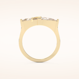 2.18 TCW Trillion, Triangle & Baguette Shaped Moissanite Pyramid Wedding Band