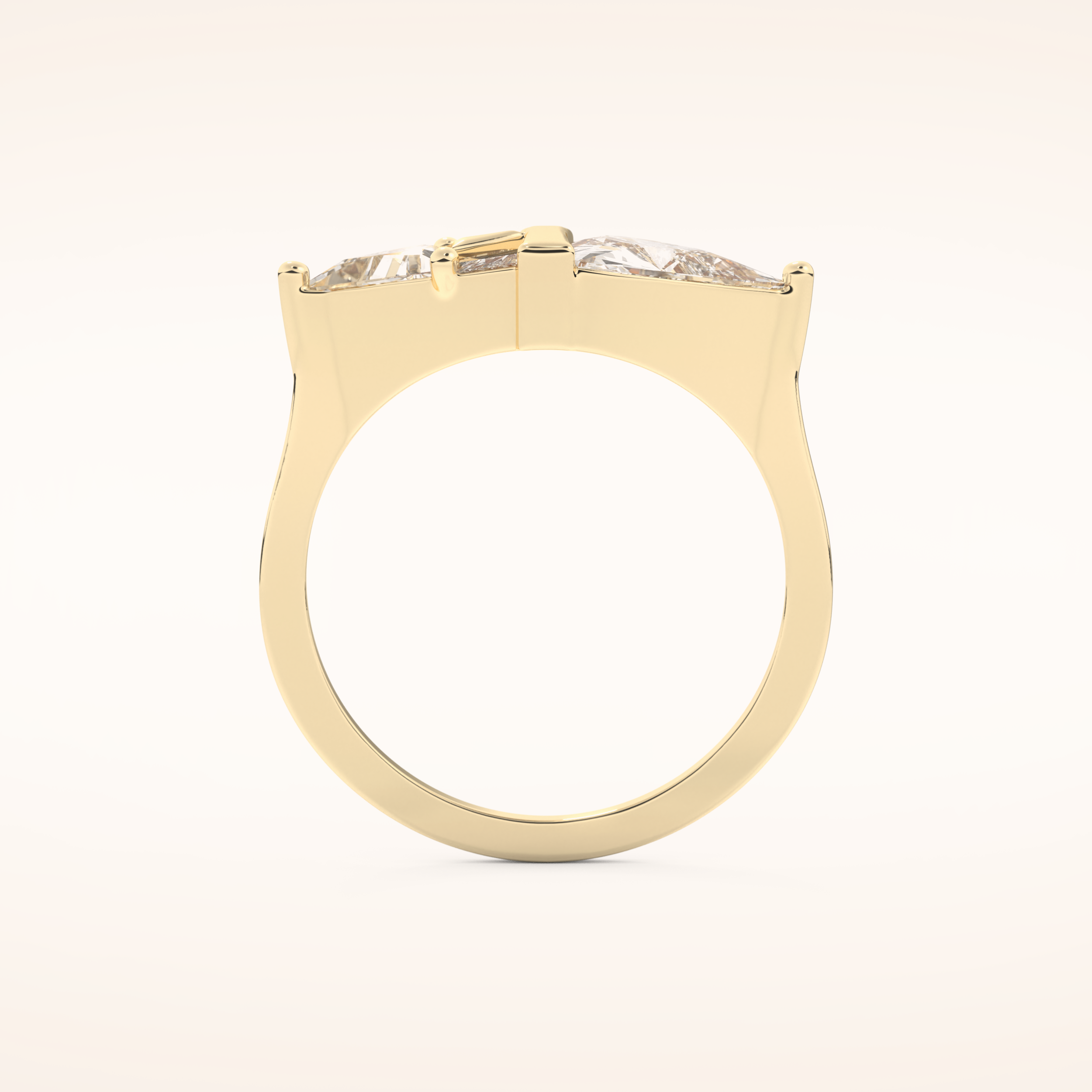 2.18 TCW Trillion, Triangle & Baguette Shaped Moissanite Pyramid Wedding Band