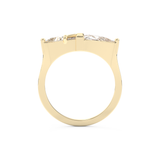 Wedding Band with 2.18 CT Trillion Curved ,Triangle Baguette Cut Moissanite – Yellow, White, or Rose Gold