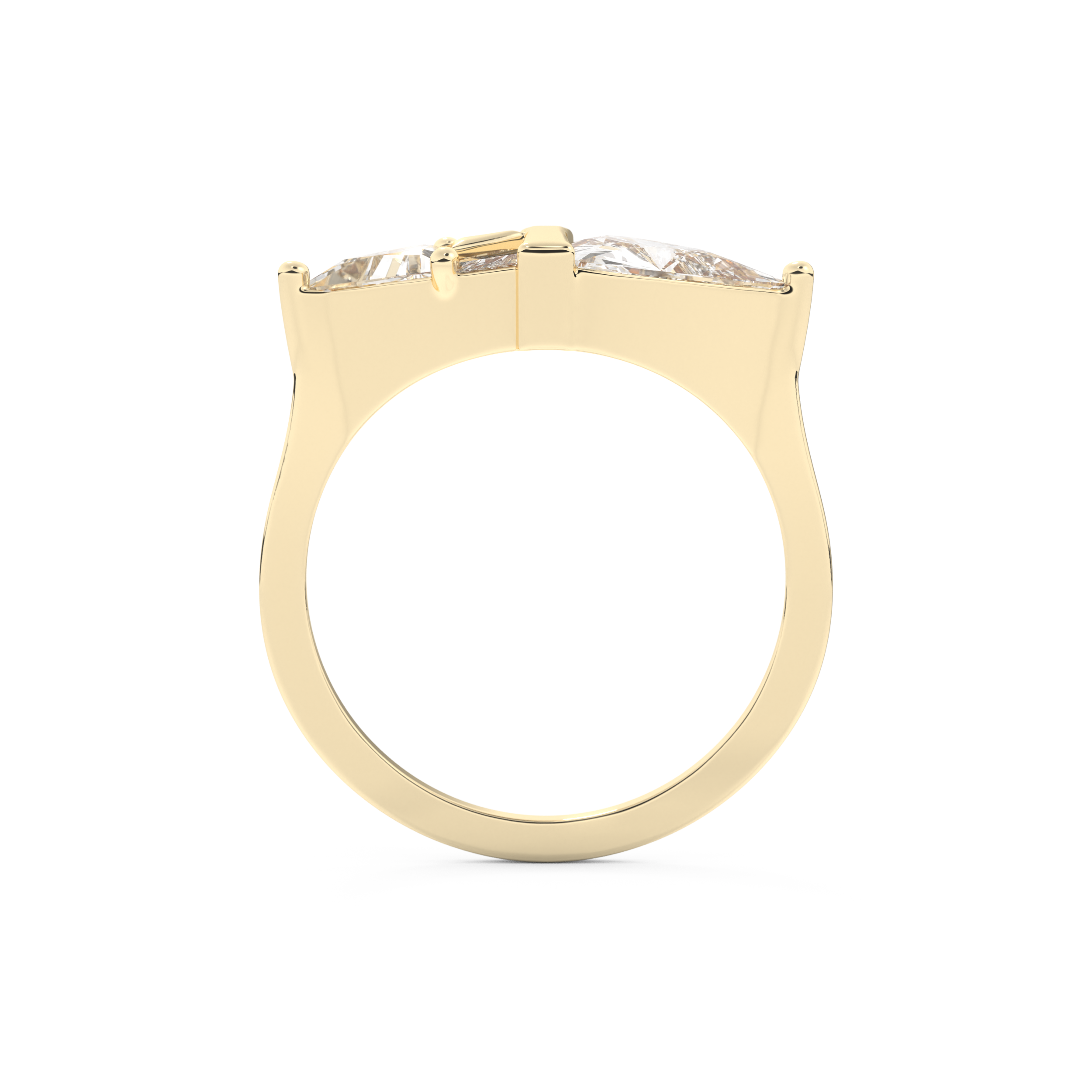 Wedding Band with 2.18 CT Trillion Curved ,Triangle Baguette Cut Moissanite – Yellow, White, or Rose Gold