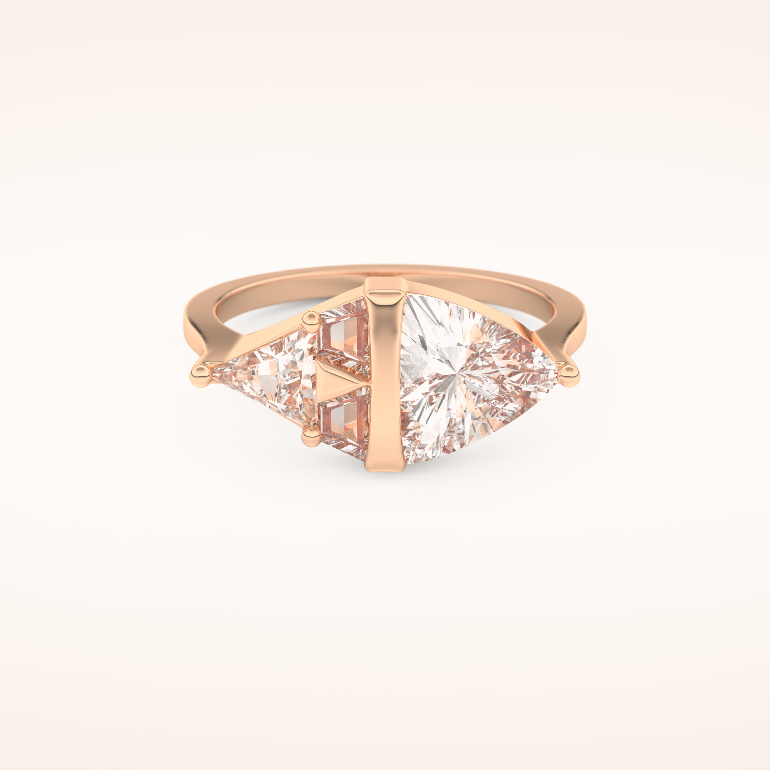 2.18 TCW Trillion, Triangle & Baguette Shaped Moissanite Pyramid Wedding Band