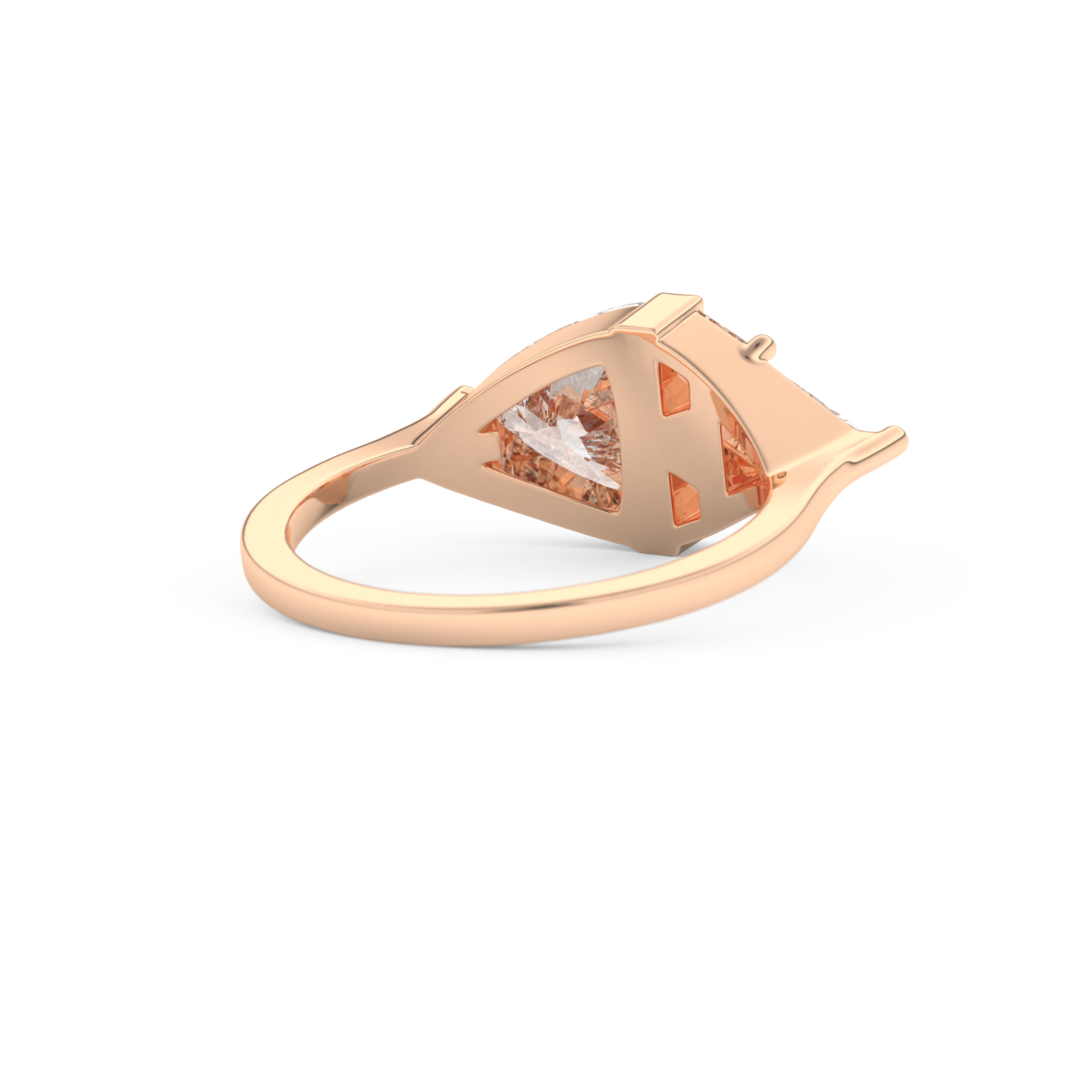 Wedding Band with 2.18 CT Trillion Curved ,Triangle Baguette Cut Moissanite – Yellow, White, or Rose Gold