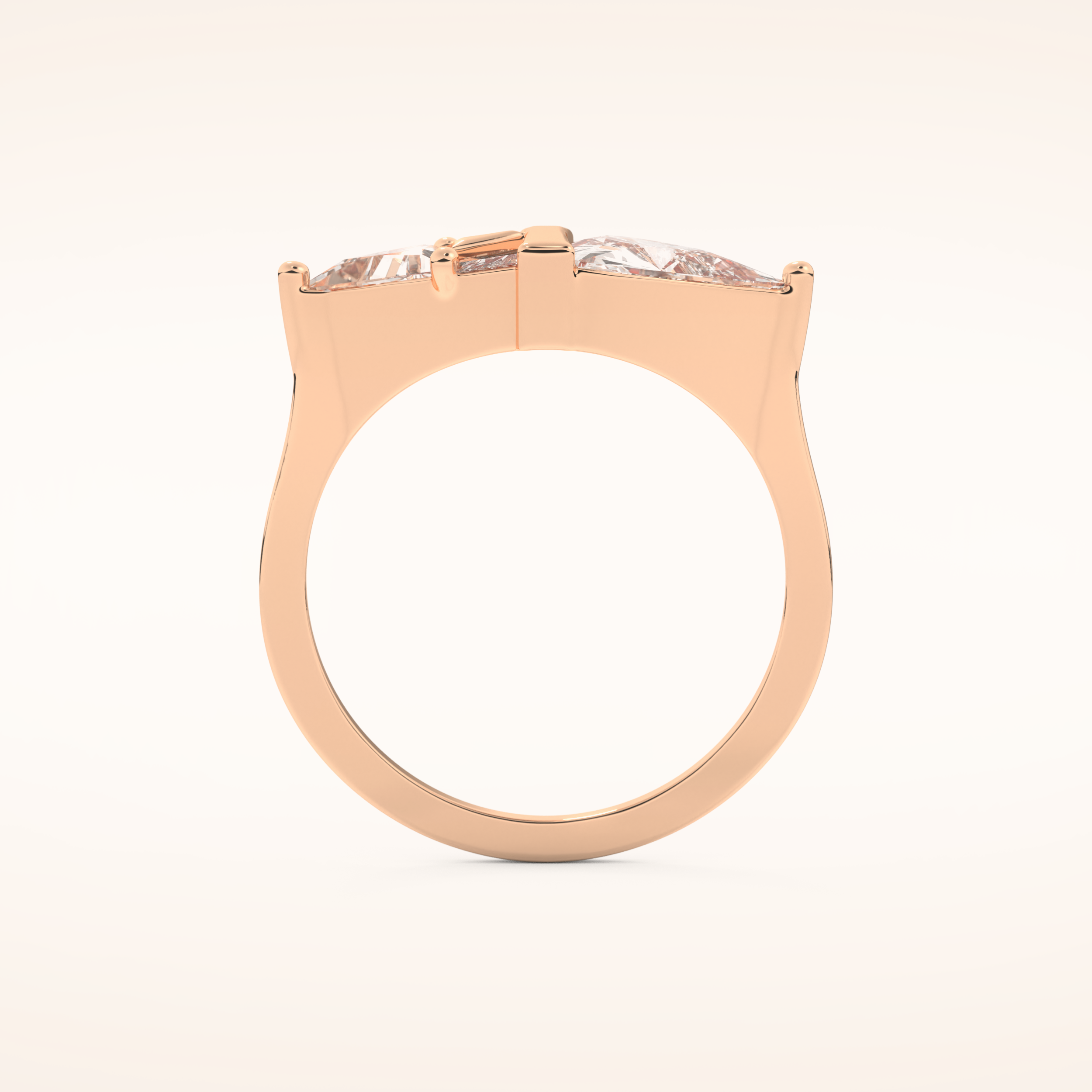 2.18 TCW Trillion, Triangle & Baguette Shaped Moissanite Pyramid Wedding Band
