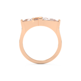 Wedding Band with 2.18 CT Trillion Curved ,Triangle Baguette Cut Moissanite – Yellow, White, or Rose Gold