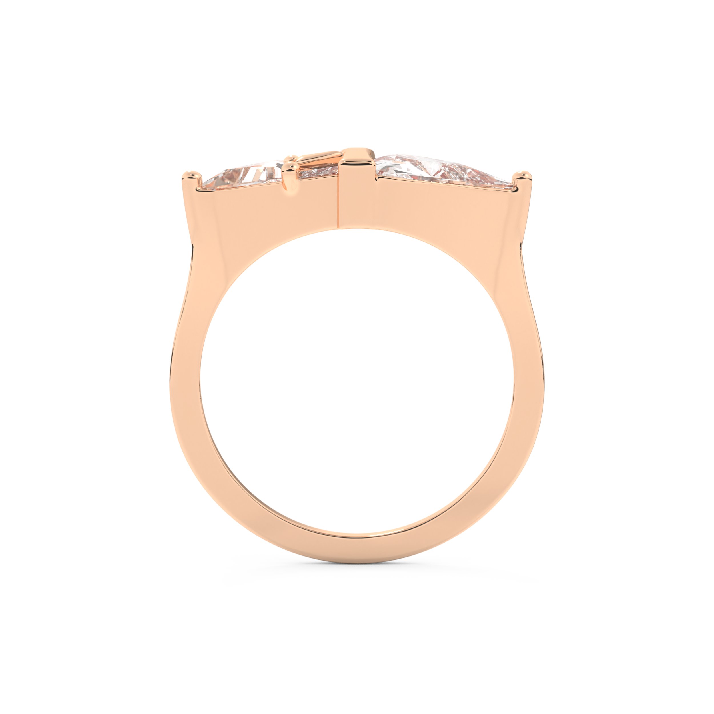 Wedding Band with 2.18 CT Trillion Curved ,Triangle Baguette Cut Moissanite – Yellow, White, or Rose Gold