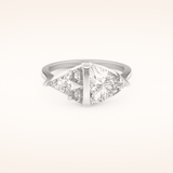 2.18 TCW Trillion, Triangle & Baguette Shaped Moissanite Pyramid Wedding Band
