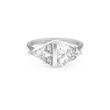 Wedding Band with 2.18 CT Trillion Curved ,Triangle Baguette Cut Moissanite – Yellow, White, or Rose Gold