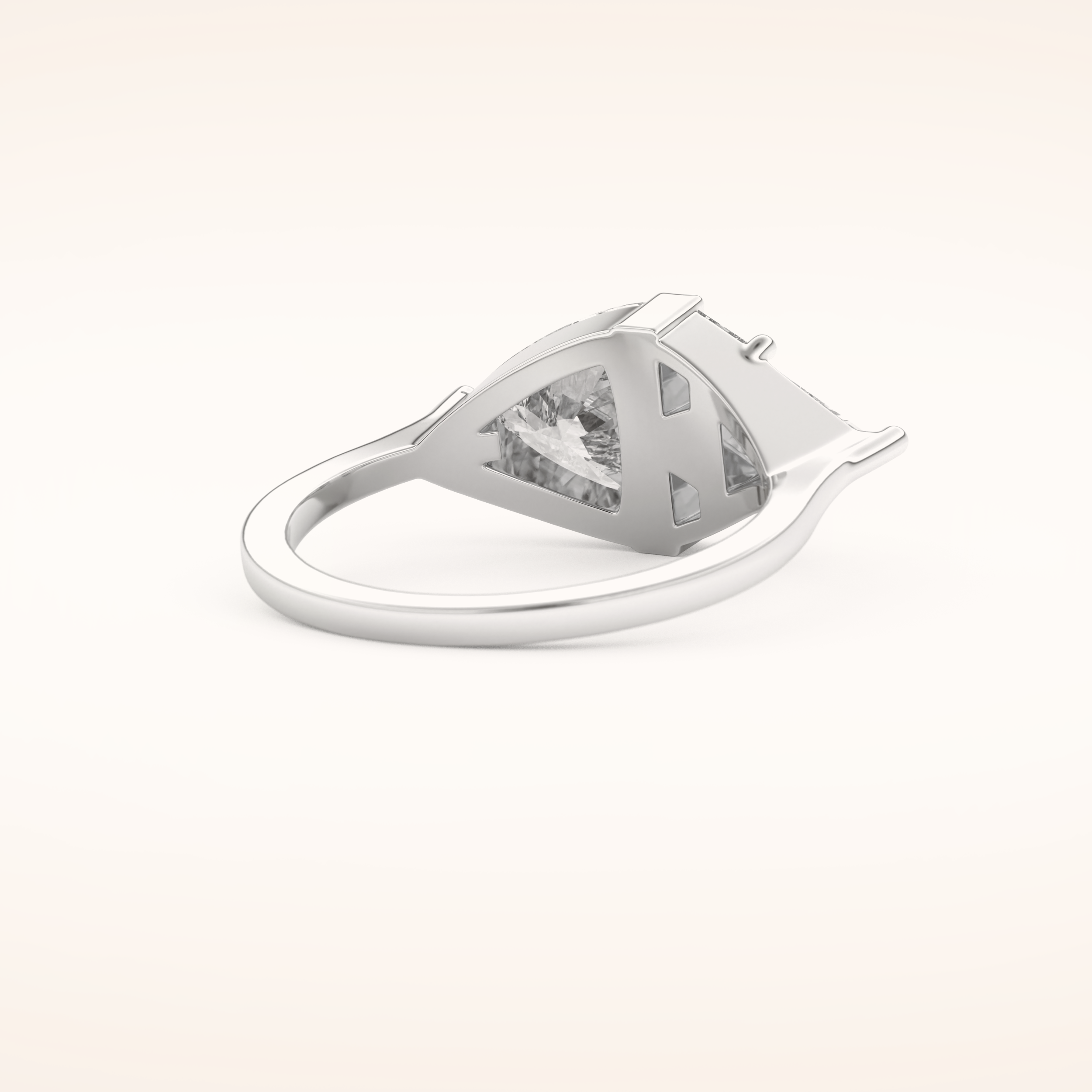 2.18 TCW Trillion, Triangle & Baguette Shaped Moissanite Pyramid Wedding Band