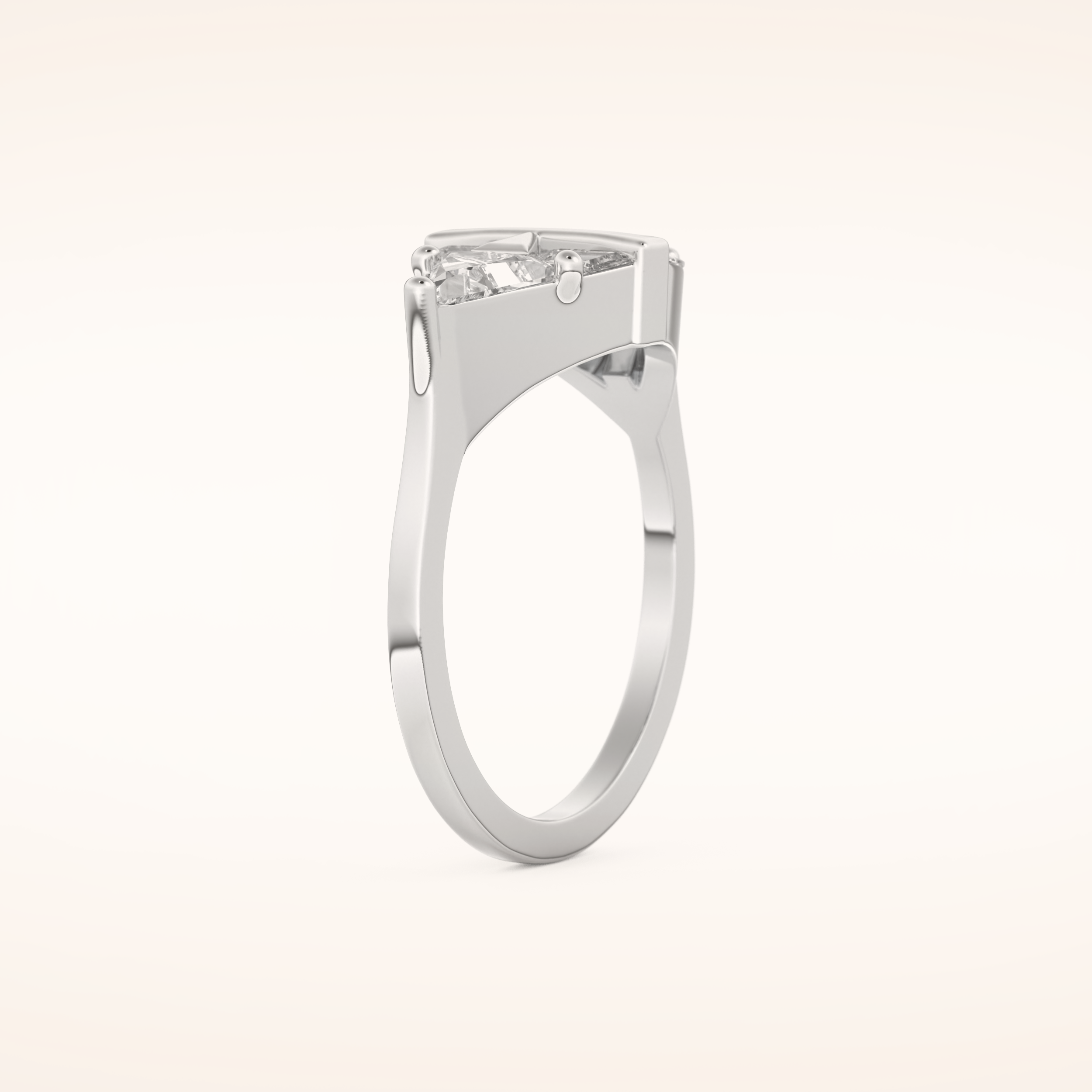 2.18 TCW Trillion, Triangle & Baguette Shaped Moissanite Pyramid Wedding Band