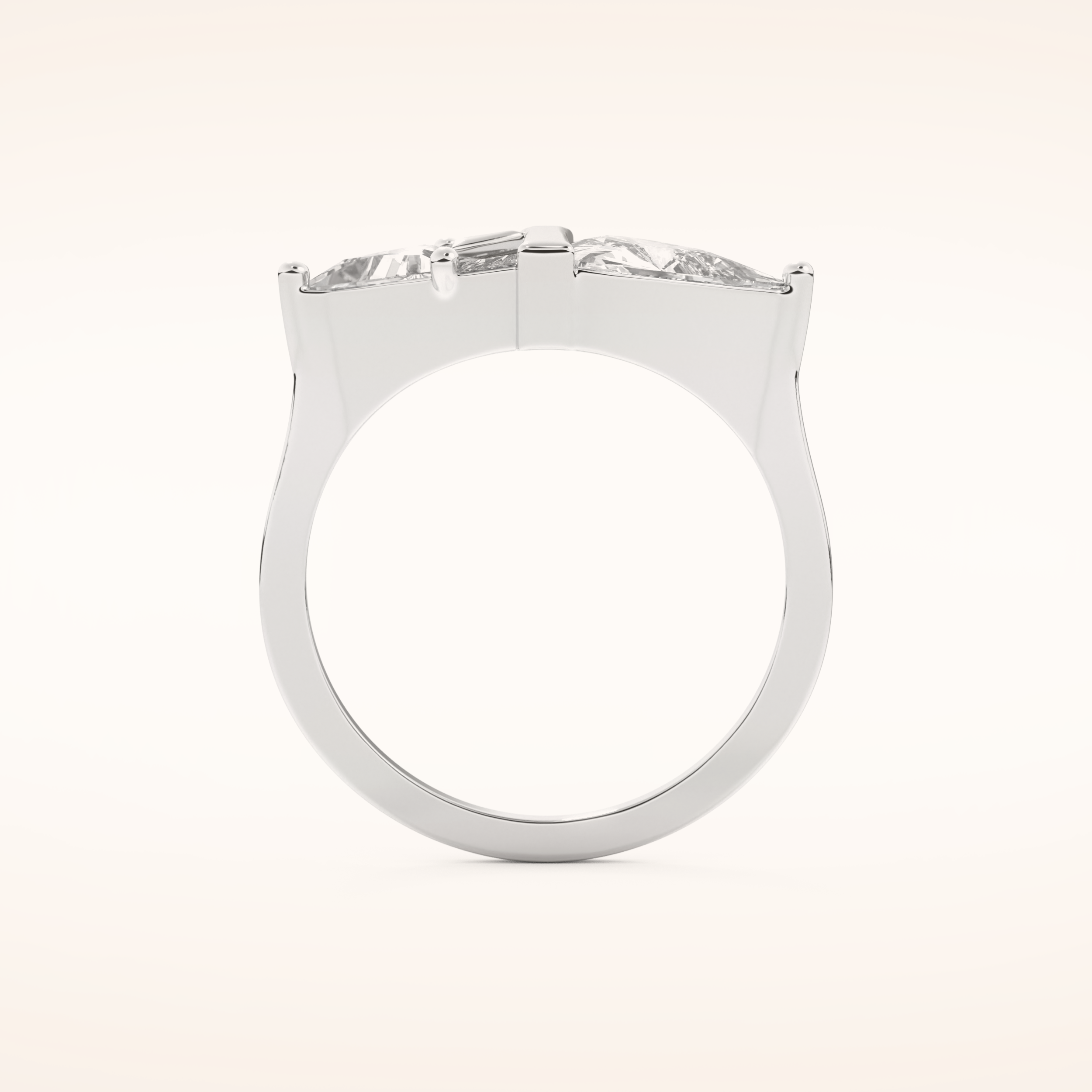 2.18 TCW Trillion, Triangle & Baguette Shaped Moissanite Pyramid Wedding Band