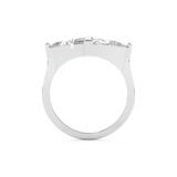 Wedding Band with 2.18 CT Trillion Curved ,Triangle Baguette Cut Moissanite – Yellow, White, or Rose Gold