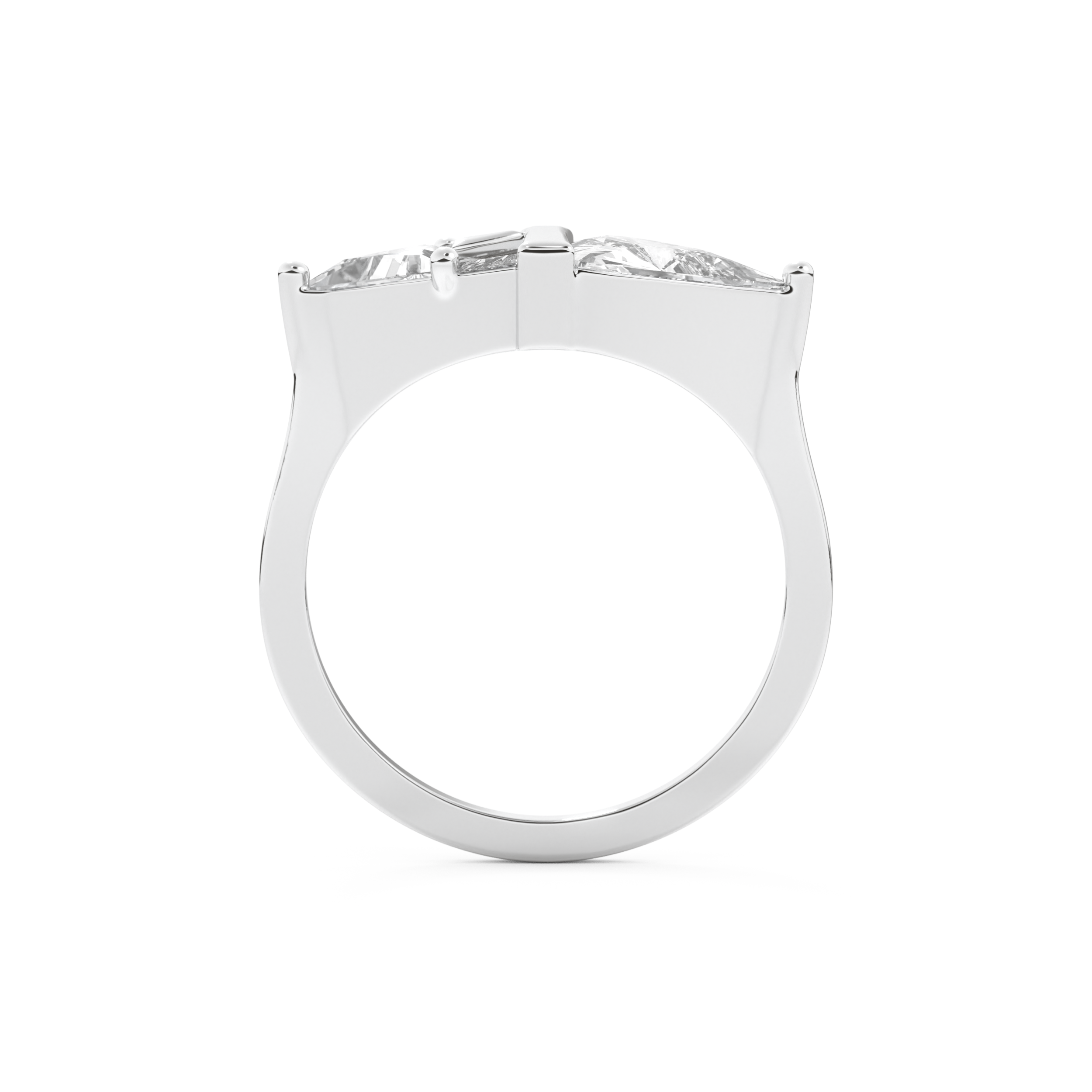 Wedding Band with 2.18 CT Trillion Curved ,Triangle Baguette Cut Moissanite – Yellow, White, or Rose Gold