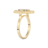 Elongated Emerald Cut 1.34 Carat Moissanite Ring – Halo Setting in Gold