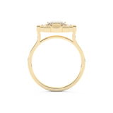 Elongated Emerald Cut 1.34 Carat Moissanite Ring – Halo Setting in Gold