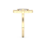 Elongated Emerald Cut 1.34 Carat Moissanite Ring – Halo Setting in Gold
