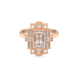 Elongated Emerald Cut 1.34 Carat Moissanite Ring – Halo Setting in Gold