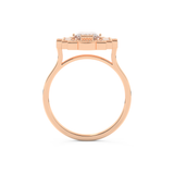 Elongated Emerald Cut 1.34 Carat Moissanite Ring – Halo Setting in Gold