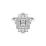 Elongated Emerald Cut 1.34 Carat Moissanite Ring – Halo Setting in Gold