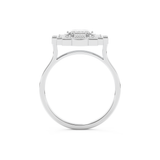 Elongated Emerald Cut 1.34 Carat Moissanite Ring – Halo Setting in Gold