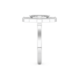 Elongated Emerald Cut 1.34 Carat Moissanite Ring – Halo Setting in Gold