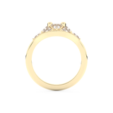 Wedding Band with 1.51 CT Triangle & Baguette Straight Cut Moissanite – Yellow, White, or Rose Gold