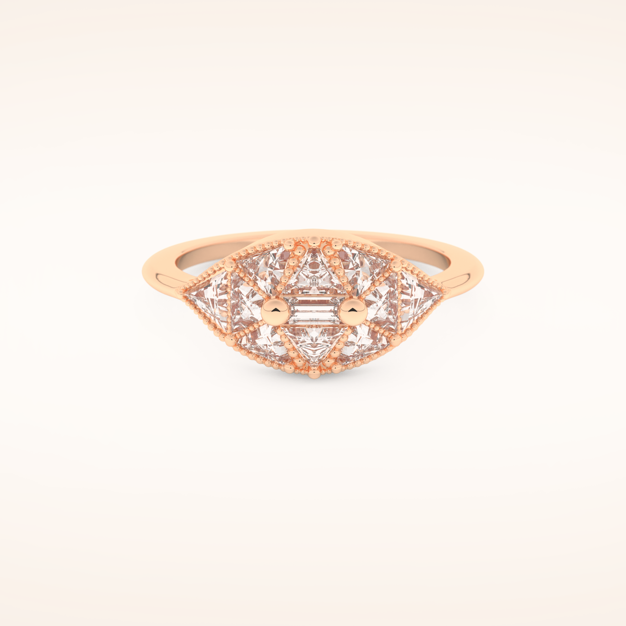 1.51 TCW Triangle & Baguette Shaped Moissanite Multi Stone Wedding Band