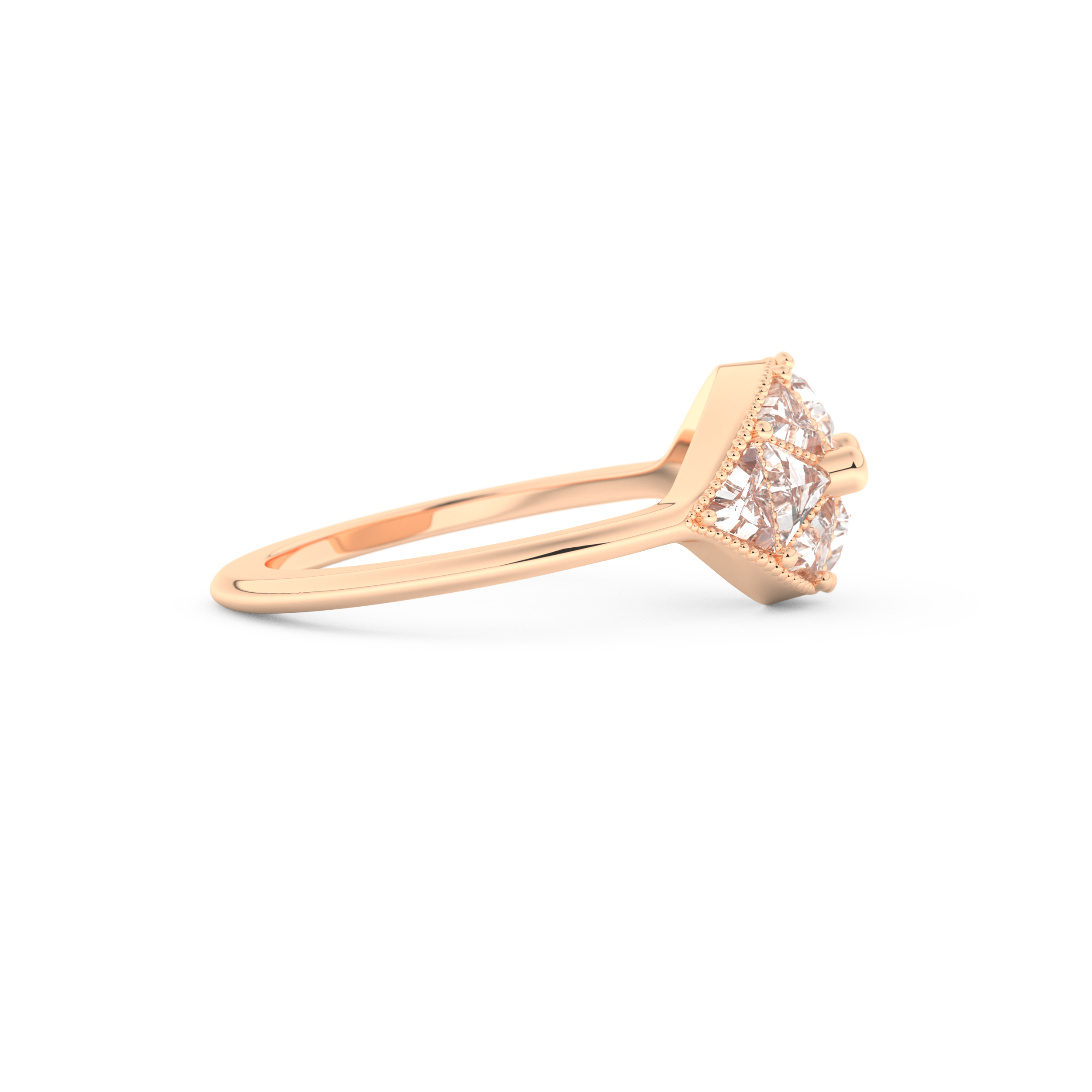 Wedding Band with 1.51 CT Triangle & Baguette Straight Cut Moissanite – Yellow, White, or Rose Gold