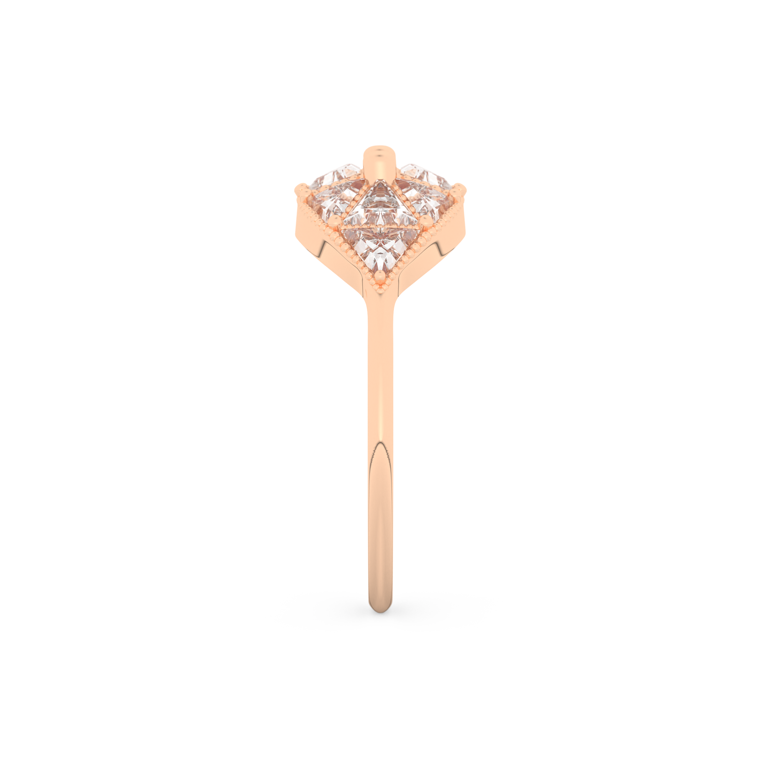 Wedding Band with 1.51 CT Triangle & Baguette Straight Cut Moissanite – Yellow, White, or Rose Gold