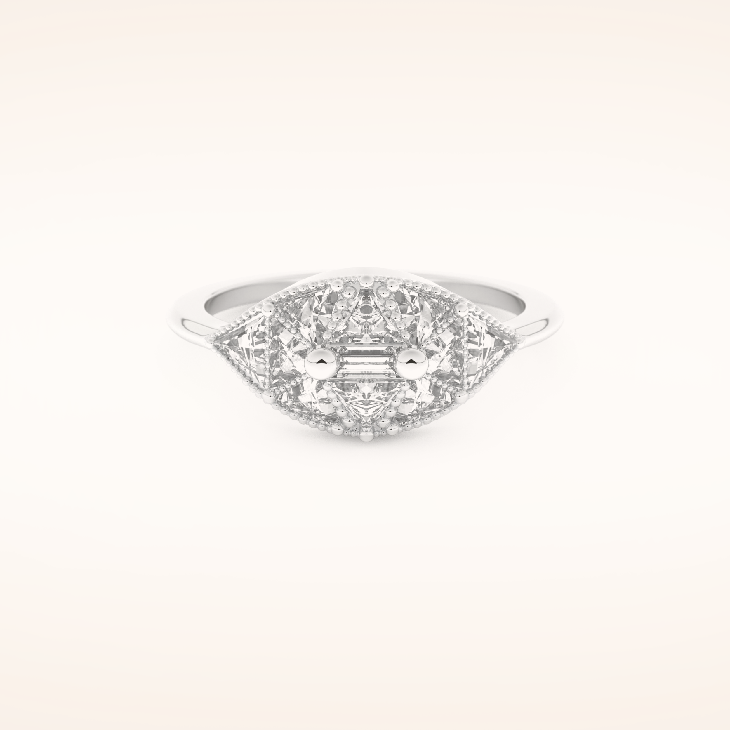 1.51 TCW Triangle & Baguette Shaped Moissanite Multi Stone Wedding Band
