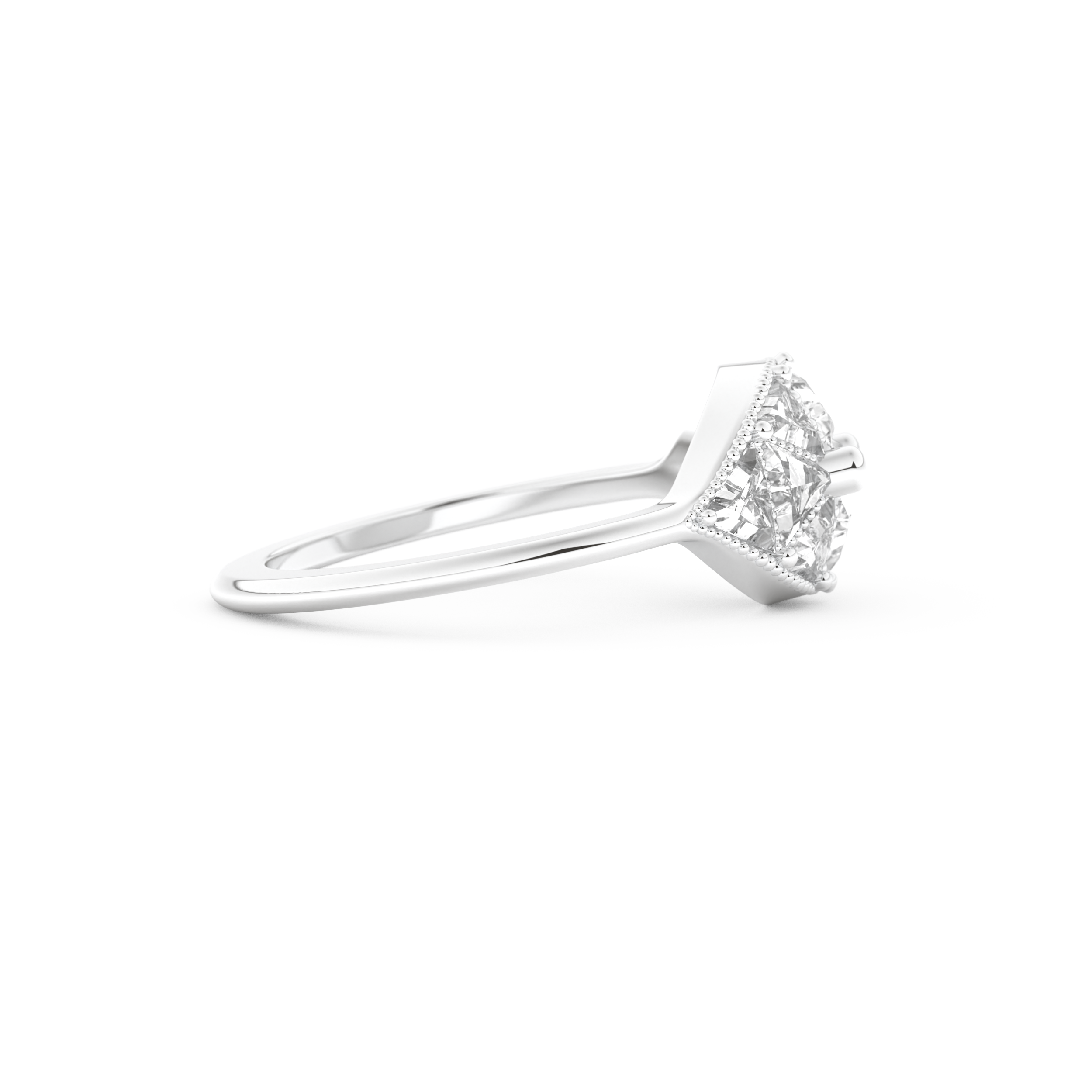Wedding Band with 1.51 CT Triangle & Baguette Straight Cut Moissanite – Yellow, White, or Rose Gold