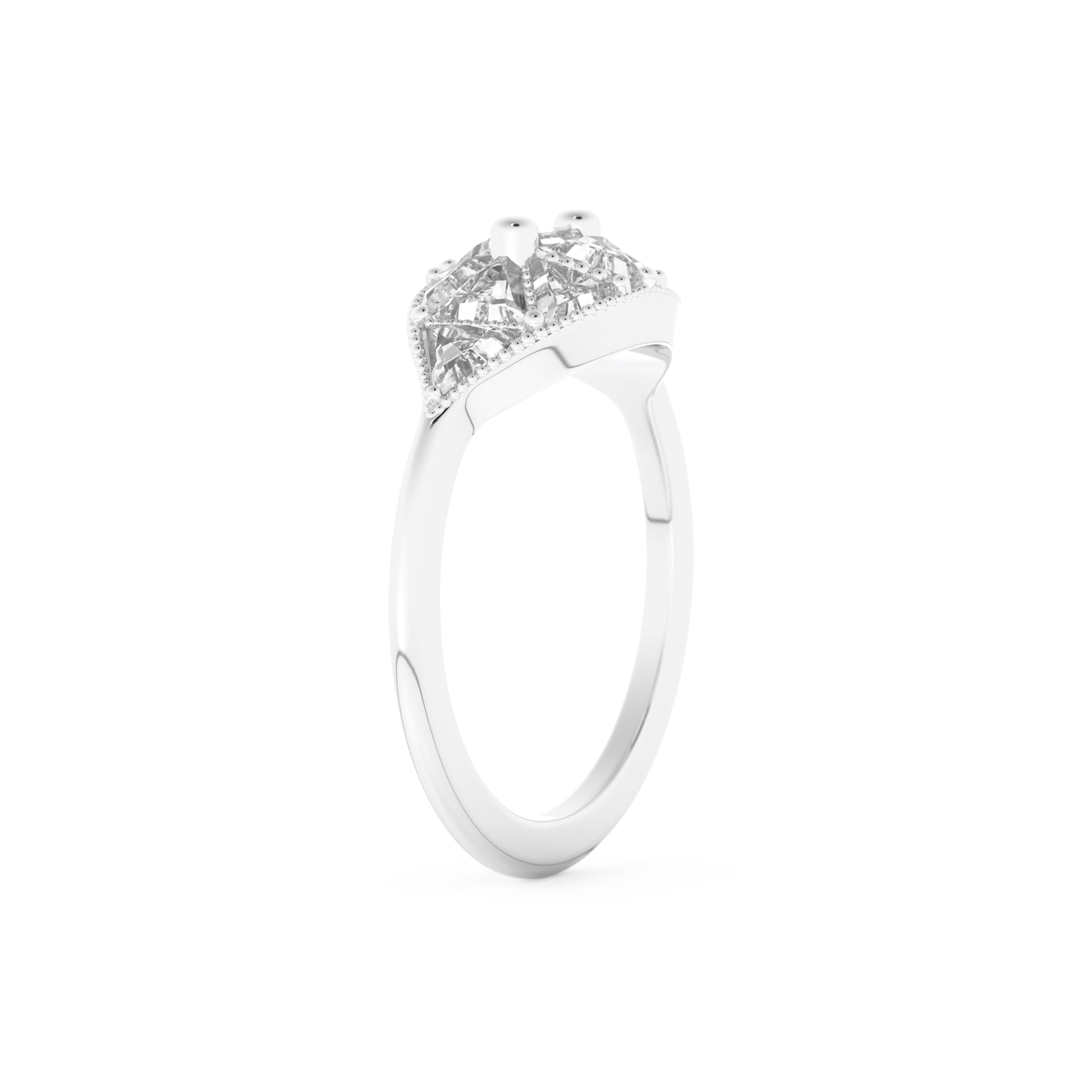 Wedding Band with 1.51 CT Triangle & Baguette Straight Cut Moissanite – Yellow, White, or Rose Gold