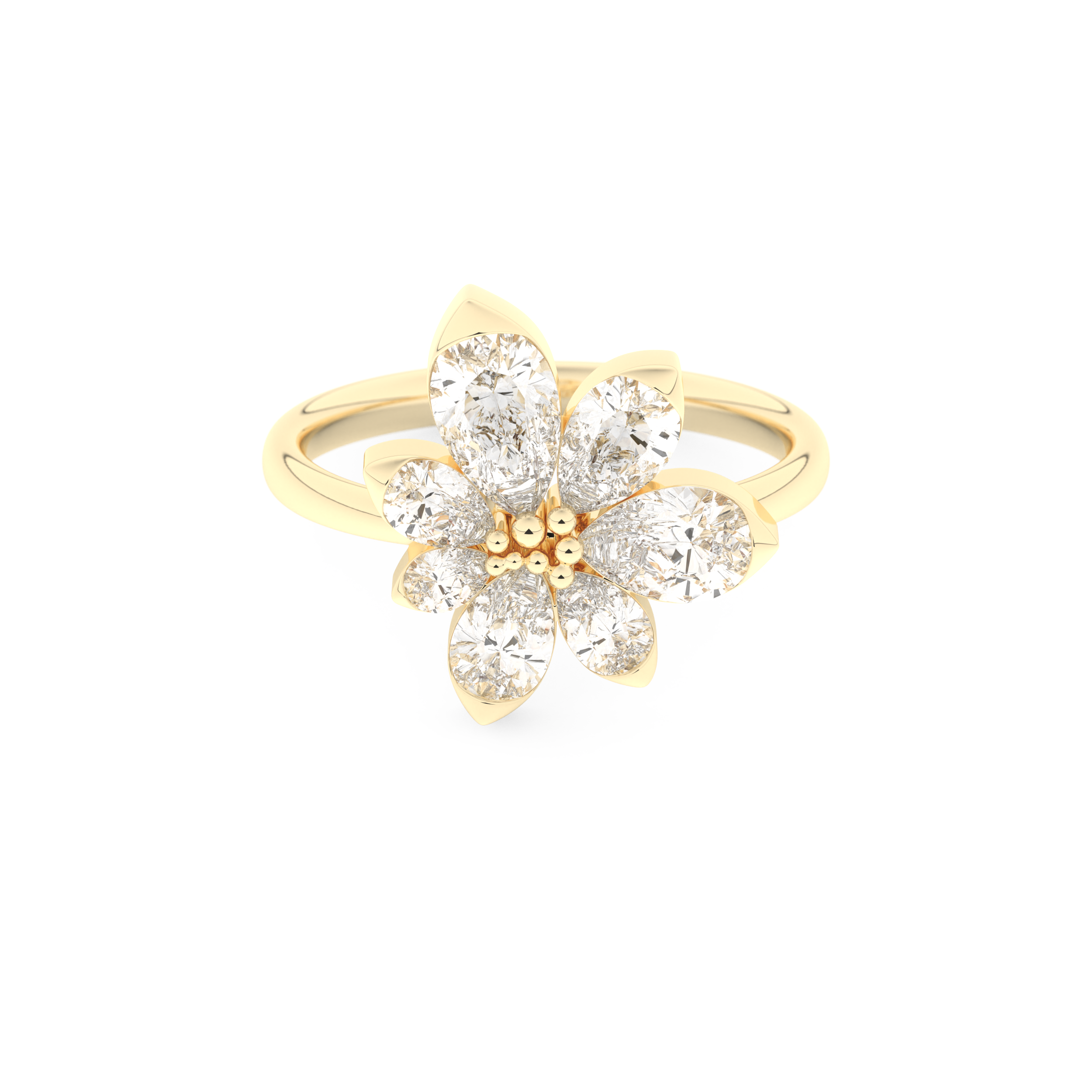 Wedding Band with 1.57 CT Pear Cut Moissanite – Yellow, White, or Rose Gold