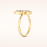 1.57 TCW Pear Shaped Moissanite Flower Wedding Band