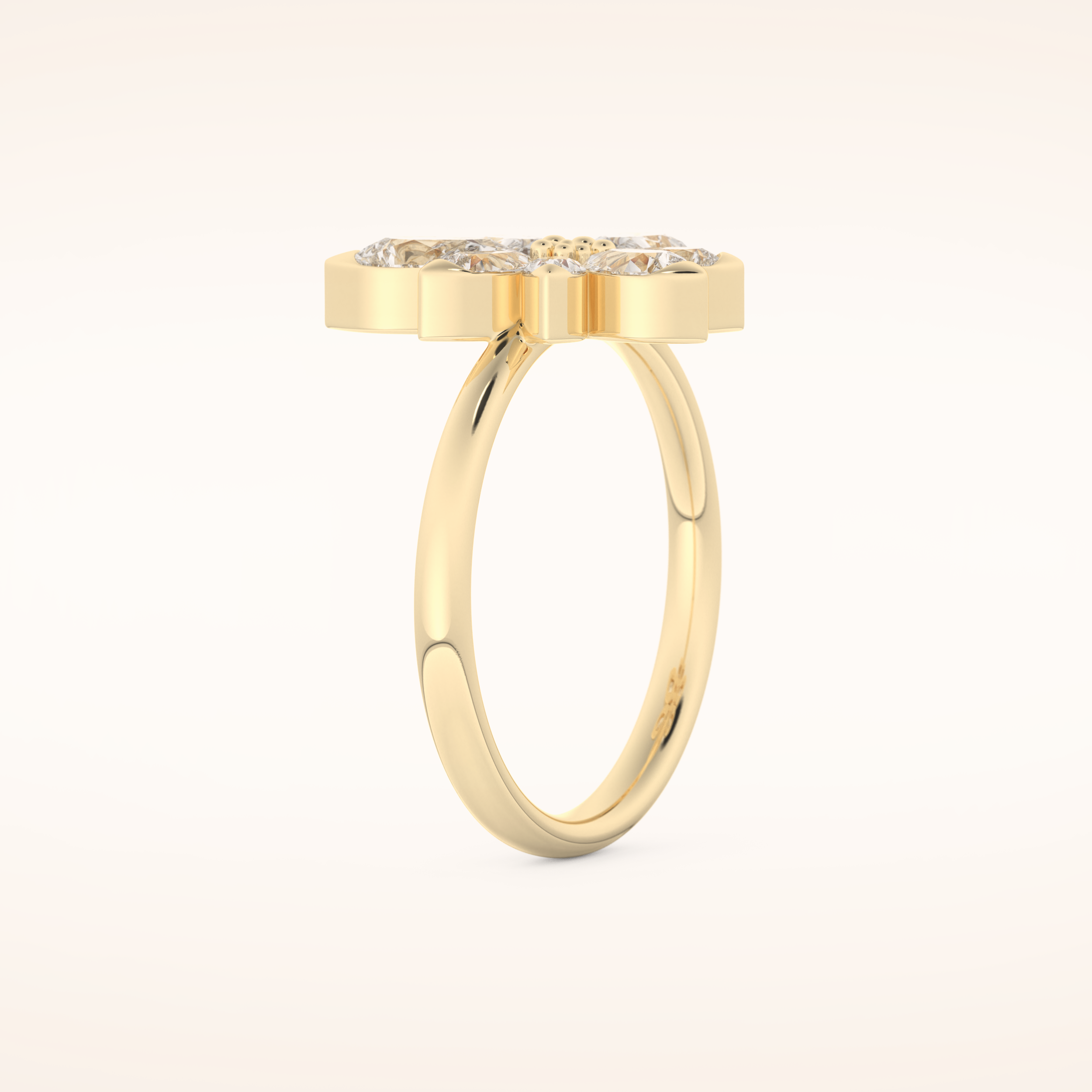 1.57 TCW Pear Shaped Moissanite Flower Wedding Band