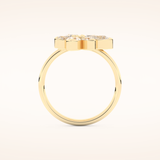 1.57 TCW Pear Shaped Moissanite Flower Wedding Band