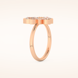 1.57 TCW Pear Shaped Moissanite Flower Wedding Band