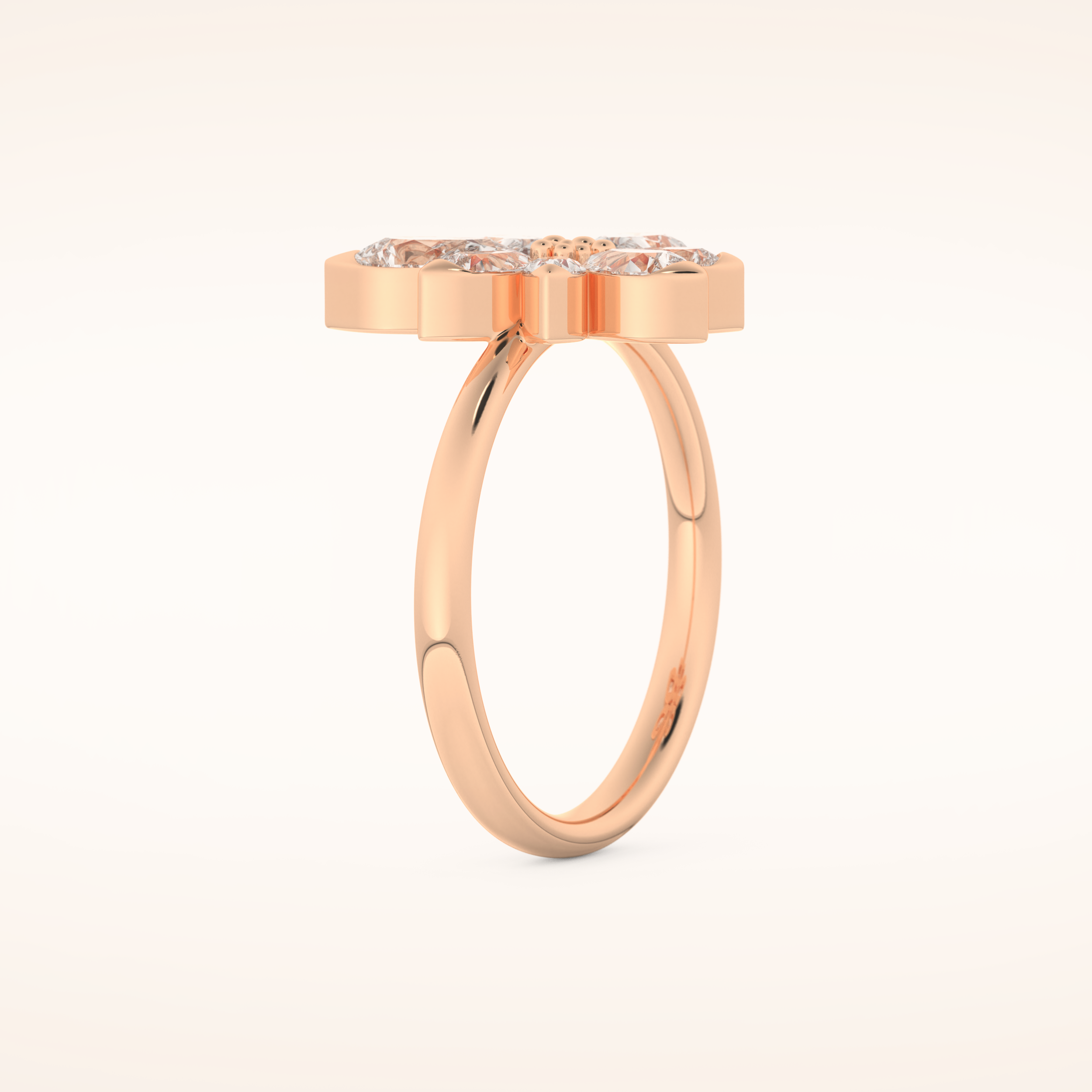 1.57 TCW Pear Shaped Moissanite Flower Wedding Band