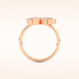 1.57 TCW Pear Shaped Moissanite Flower Wedding Band
