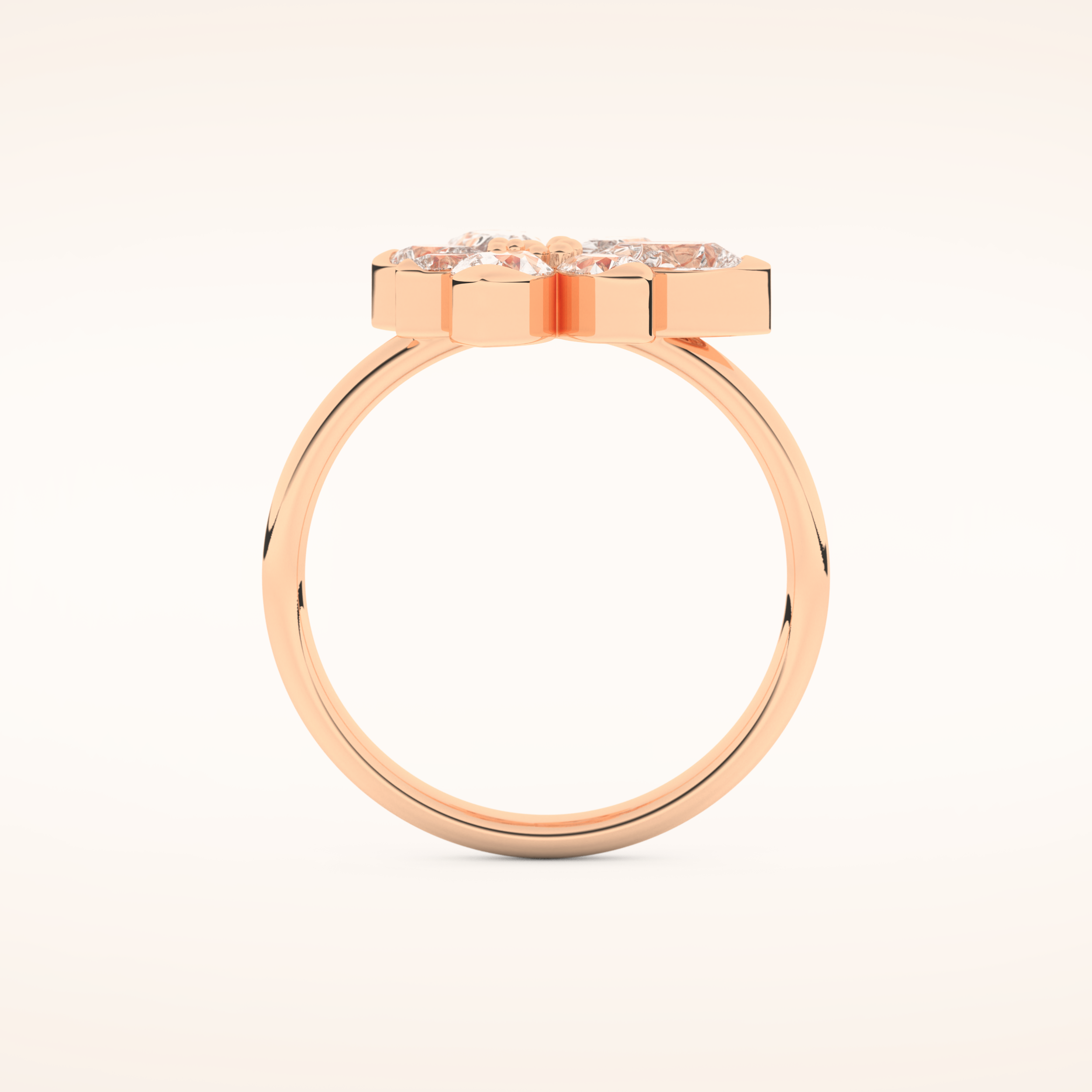 1.57 TCW Pear Shaped Moissanite Flower Wedding Band
