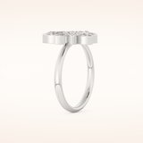 1.57 TCW Pear Shaped Moissanite Flower Wedding Band