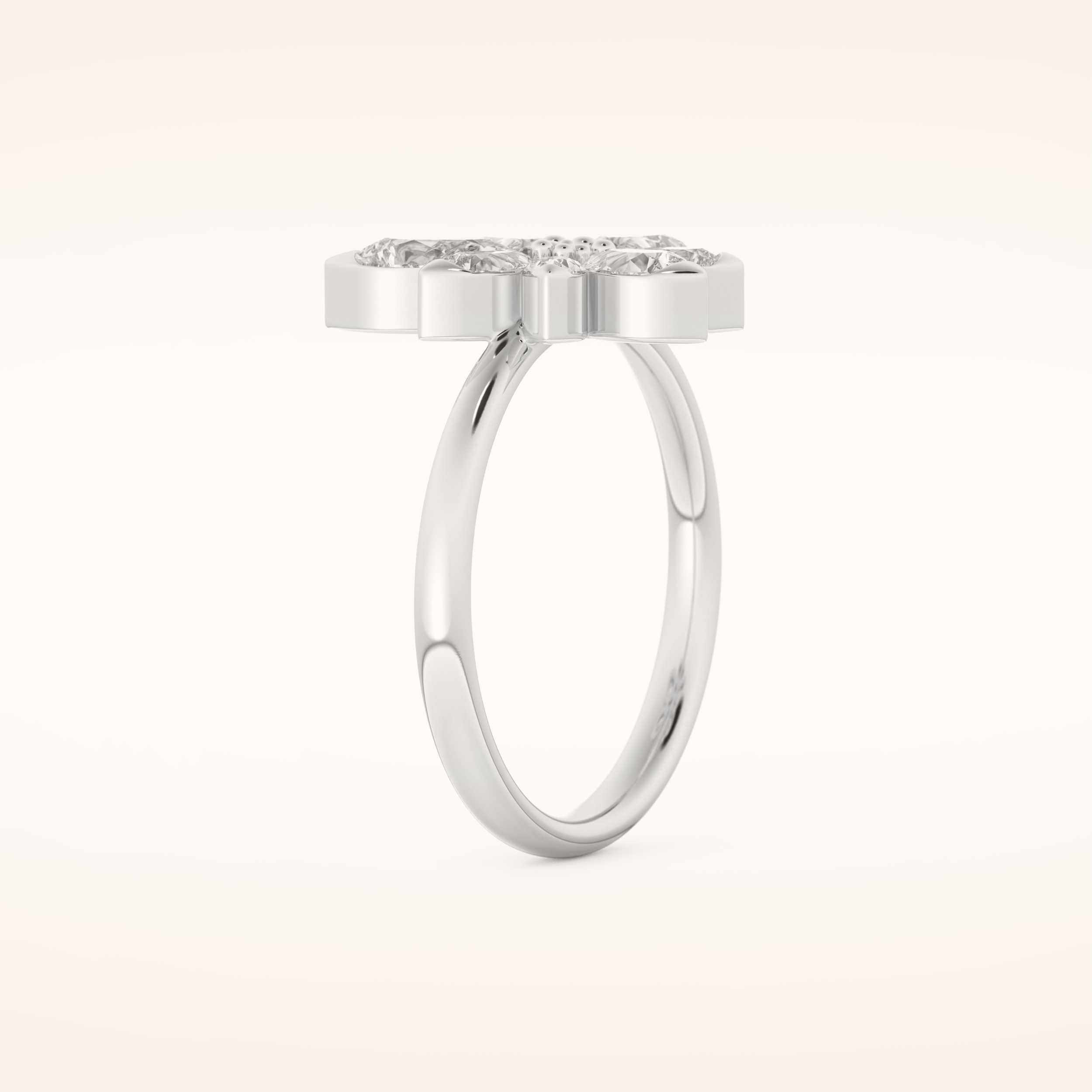 1.57 TCW Pear Shaped Moissanite Flower Wedding Band