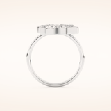 1.57 TCW Pear Shaped Moissanite Flower Wedding Band