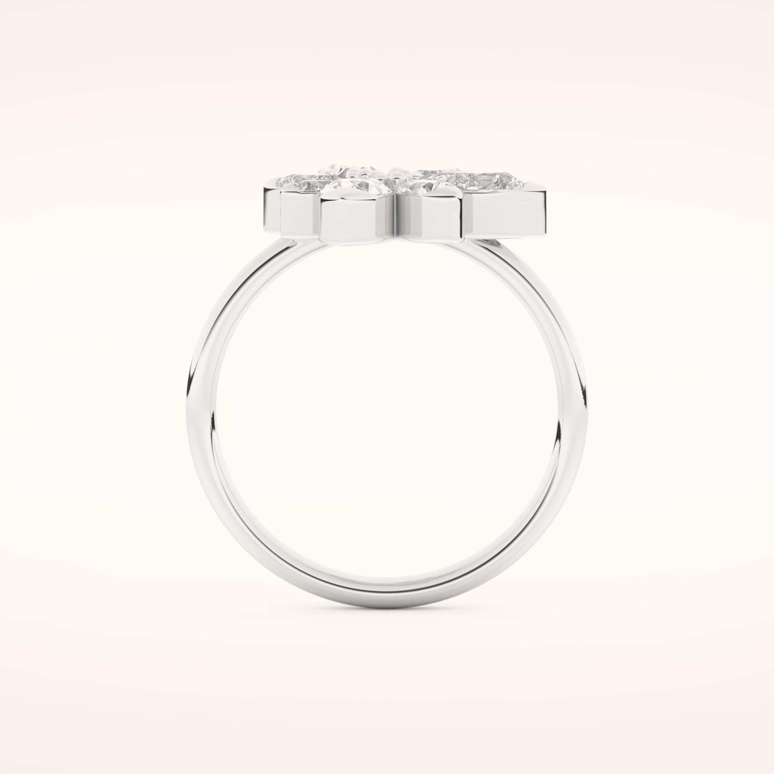 1.57 TCW Pear Shaped Moissanite Flower Wedding Band